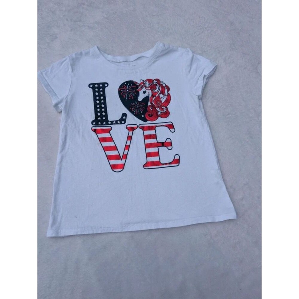 Girls patriotic unicorn shirt
